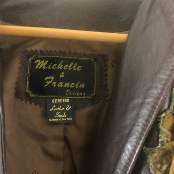 Michelle & Francin leather over side brown jacket - Picture 5 of 10
